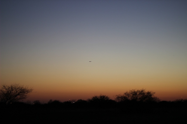 Walking with Cake: Night falls on Pflugerville