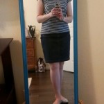 Walking with Cake: stripes and skirt