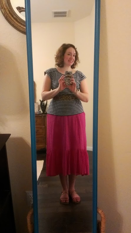 Walking with Cake: Stripes and pink skirt