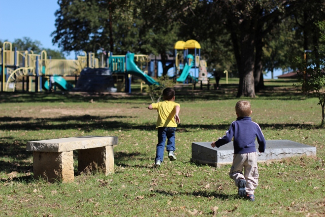 Walking with Cake: Boys at Rockdale park