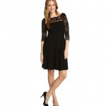 (The Lace Top Fit-and-Flare Dress.)
