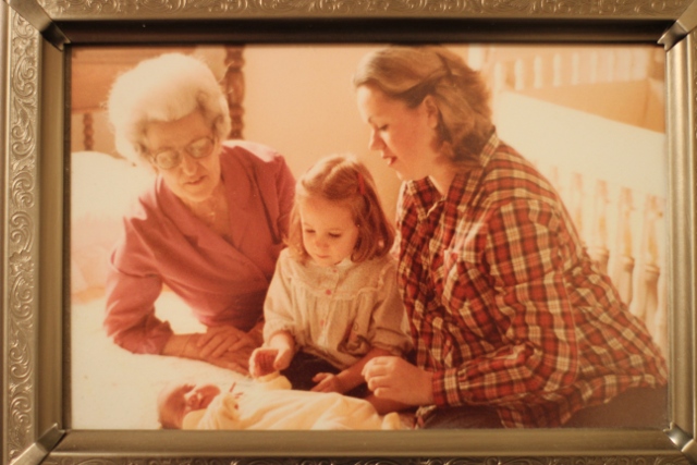 Walking with Cake: My grandmother, mother, newborn sister, and me