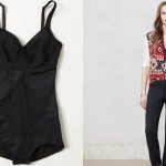 (Left: Resultwear by DMondaine's Solid Shapewear One-Piece.  Right: Sundry Romi Loungers.)