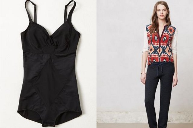 Walking with Cake: Resultwear by DMondaine Solid Shapewear One-Piece and Sundry Romi Loungers, via Anthropologie