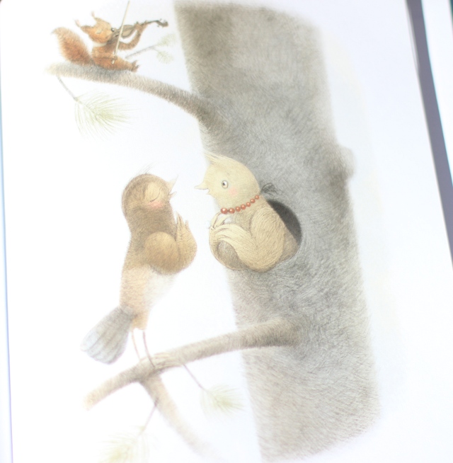 Walking with Cake: Page from Once Upon a Memory by Nina Laden, Illustrated by Renata Liwska
