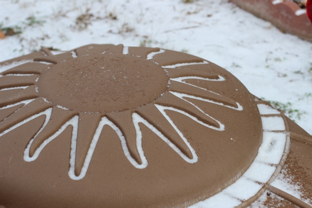 Walking with Cake: Snow on the sandbox