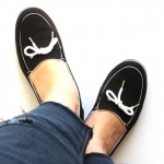 Walking with Cake: Black boat shoes