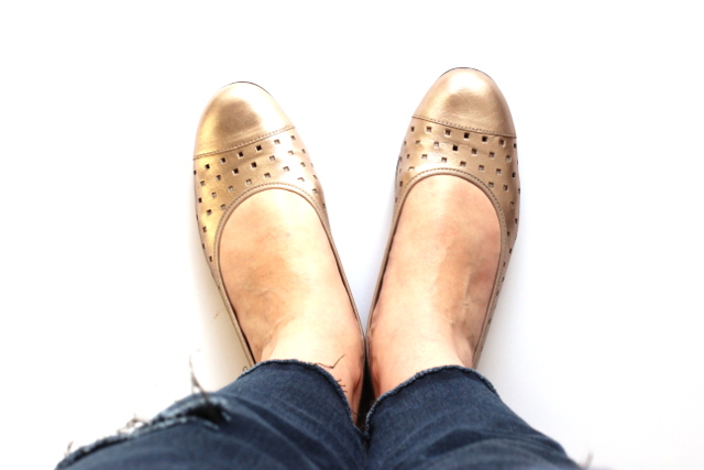 Walking with Cake: Metallic flats