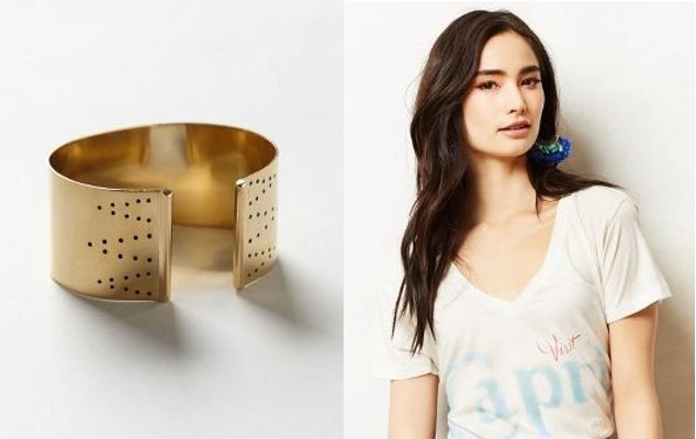 Walking with Cake: Sahara Cuff by Winifred Grace; Visit Capri Tee by Sol Angeles: via Anthropologie