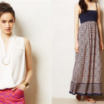 Walking with Cake: Avec V-Neck Tee by Dolan and Carreau Maxi Dress by Lilka, via Anthropologie