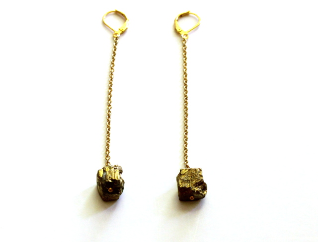 Walking with Cake: Frivolity Pyrite Nugget Earrings