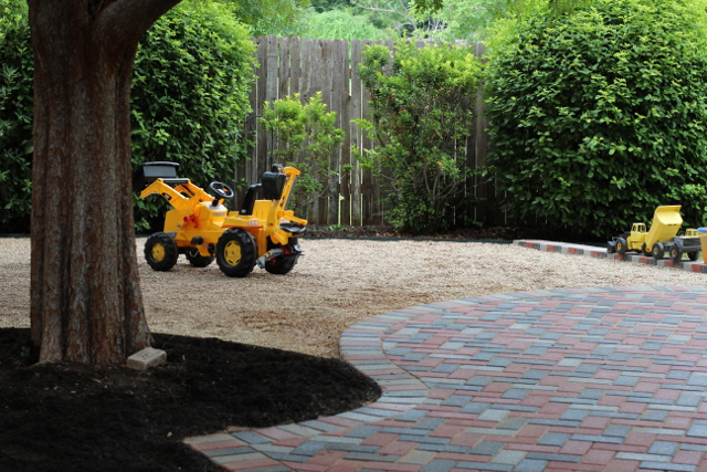 Walking with Cake: Patio and pea gravel