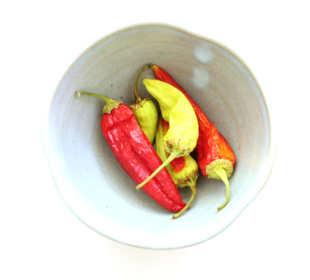 Walking with Cake: Bowl of peppers