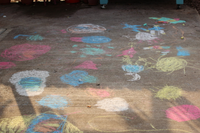 Walking with Cake: Chalk drawings