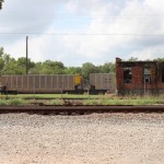 (A train passed by while we were at the park.)