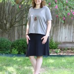 (Alternative Apparel's Perfect Organic Pima Boxy T-Shirt with Fair Indigo's A-Line Skirt.)