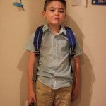 (All ready for his first day of kindergarten.)